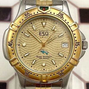 Vintage ESQ by Movado Diver Style Swiss Quartz Stainless Steel Men’s Watch